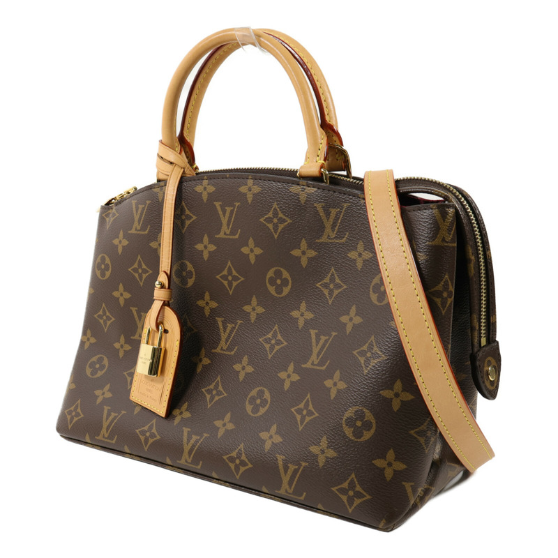 LOUIS VUITTON Monogram Petit Palais金扣手挽肩背兩用袋棕色-1