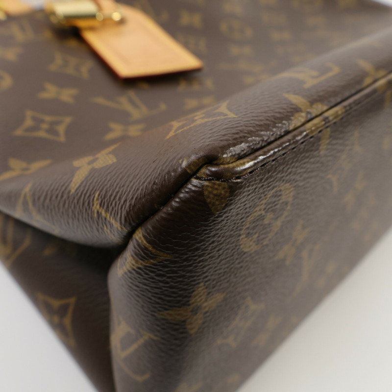 LOUIS VUITTON Monogram Petit Palais金扣手挽肩背兩用袋棕色-5