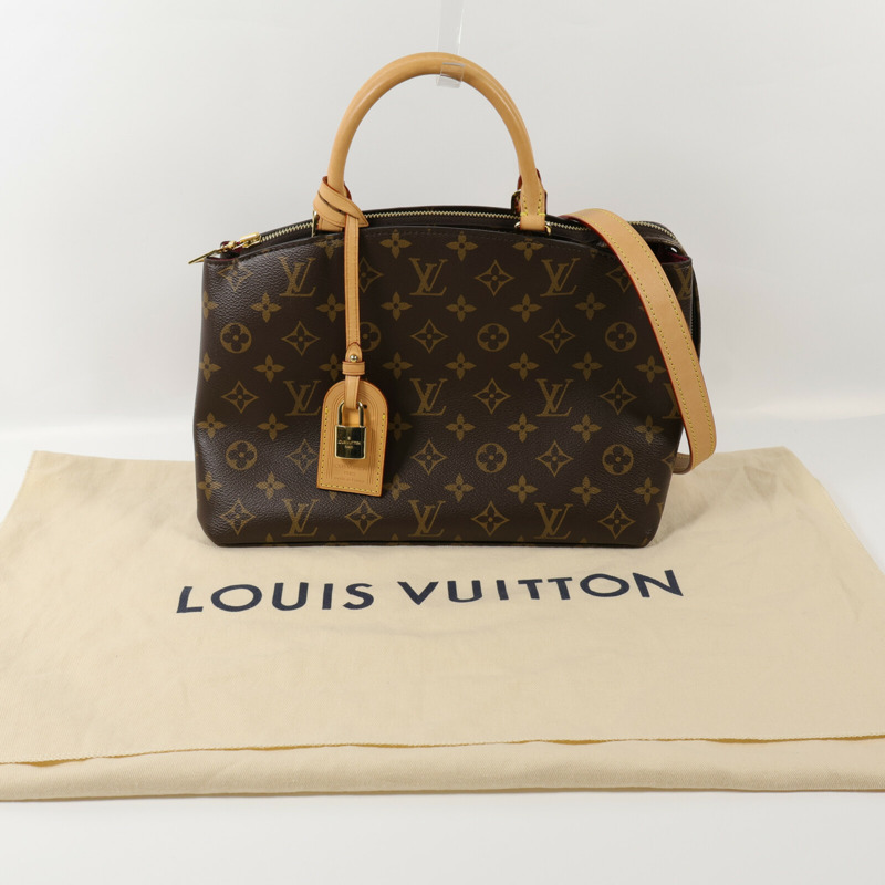 LOUIS VUITTON Monogram Petit Palais金扣手挽肩背兩用袋棕色-13