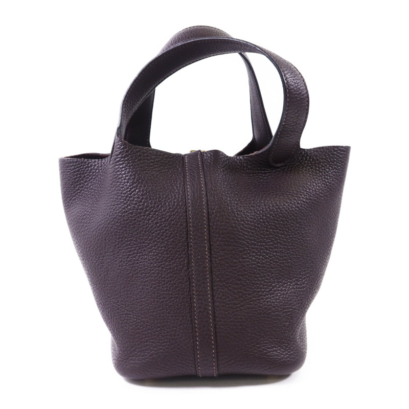 HERMES Clemence皮革Picotin PM金扣手挽袋-2