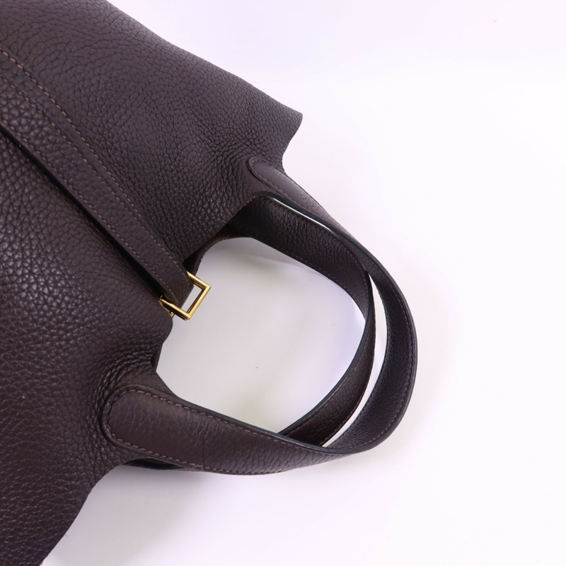 HERMES Clemence皮革Picotin PM金扣手挽袋-4