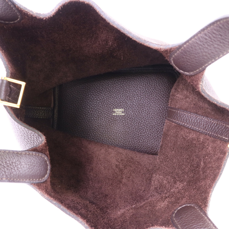 HERMES Clemence皮革Picotin PM金扣手挽袋-5