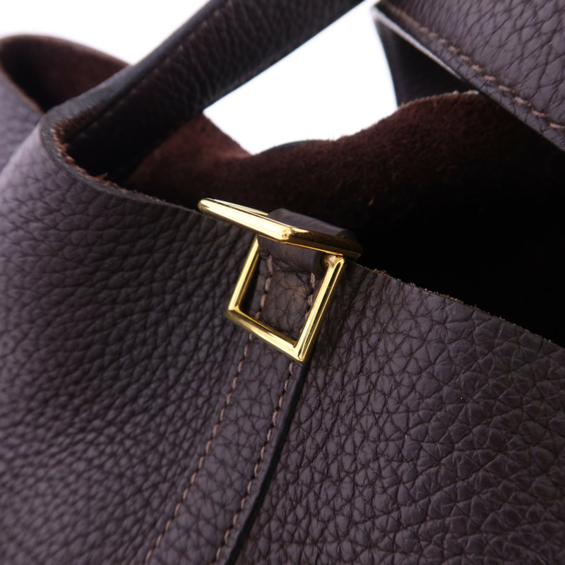 HERMES Clemence皮革Picotin PM金扣手挽袋-8