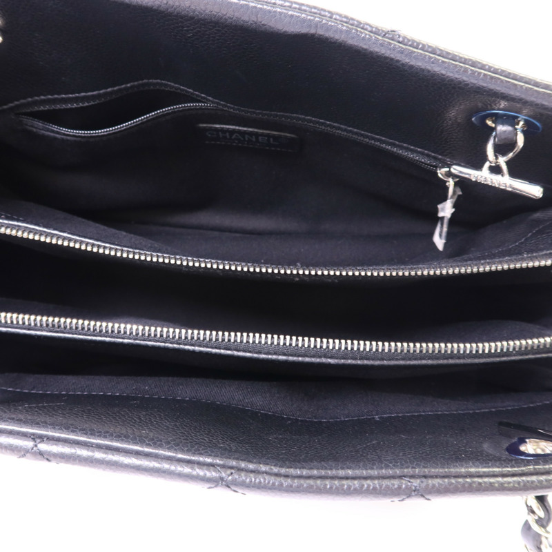 CHANEL 牛皮皮革Chain Shoulder銀扣鏈帶肩背袋-5
