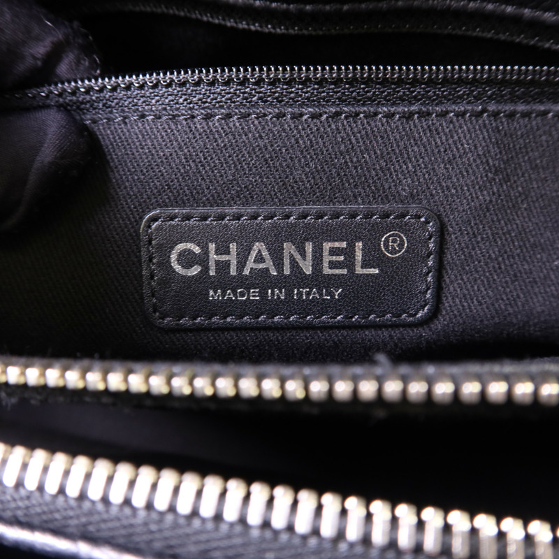 CHANEL 牛皮皮革Chain Shoulder銀扣鏈帶肩背袋-6