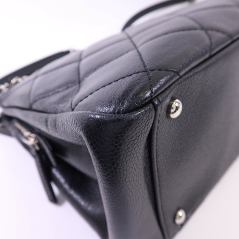 CHANEL 牛皮皮革Chain Shoulder銀扣鏈帶肩背袋-15