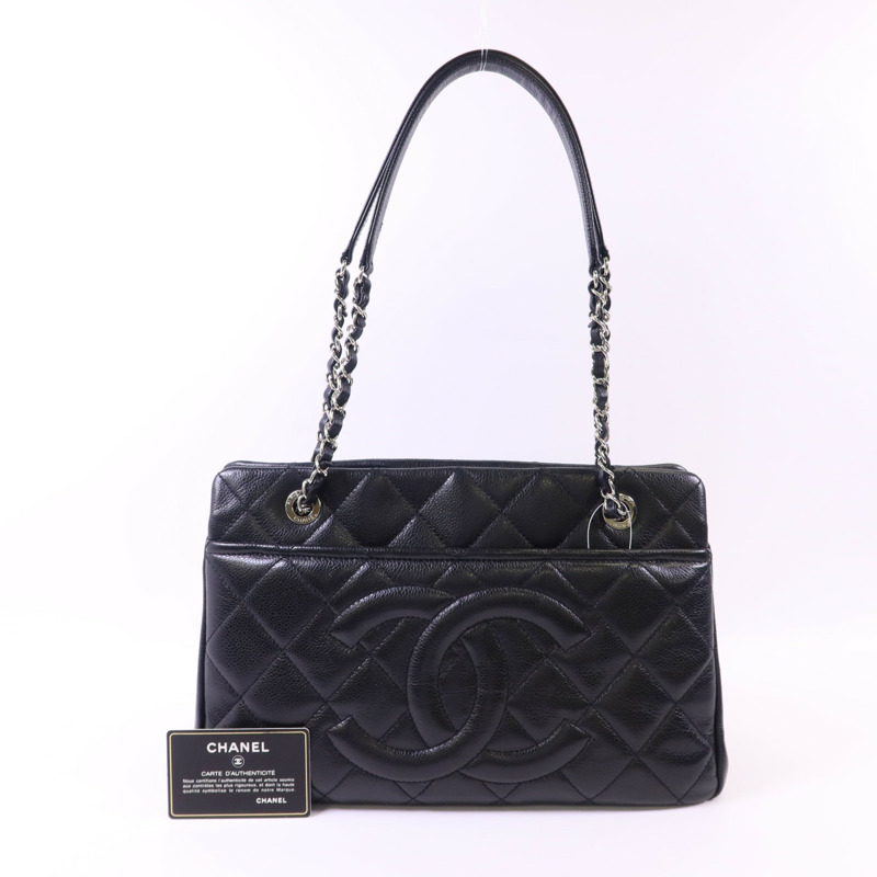 CHANEL 牛皮皮革Chain Shoulder銀扣鏈帶肩背袋-20