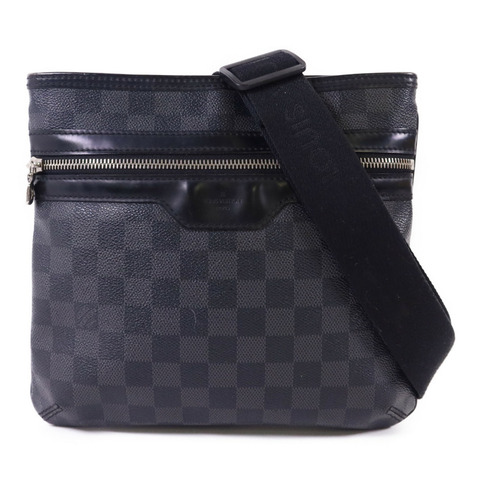 LOUIS VUITTON Damier Graphite Thomas銀扣肩背袋