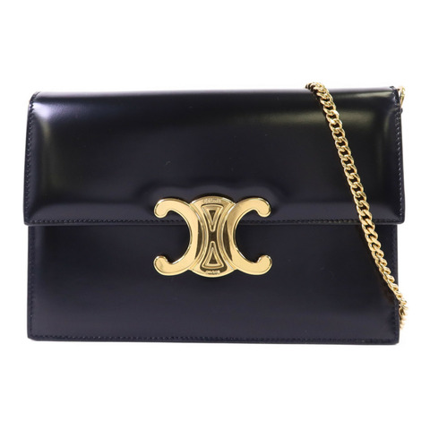 CELINE 牛皮皮革Chain Shoulder金扣肩背袋