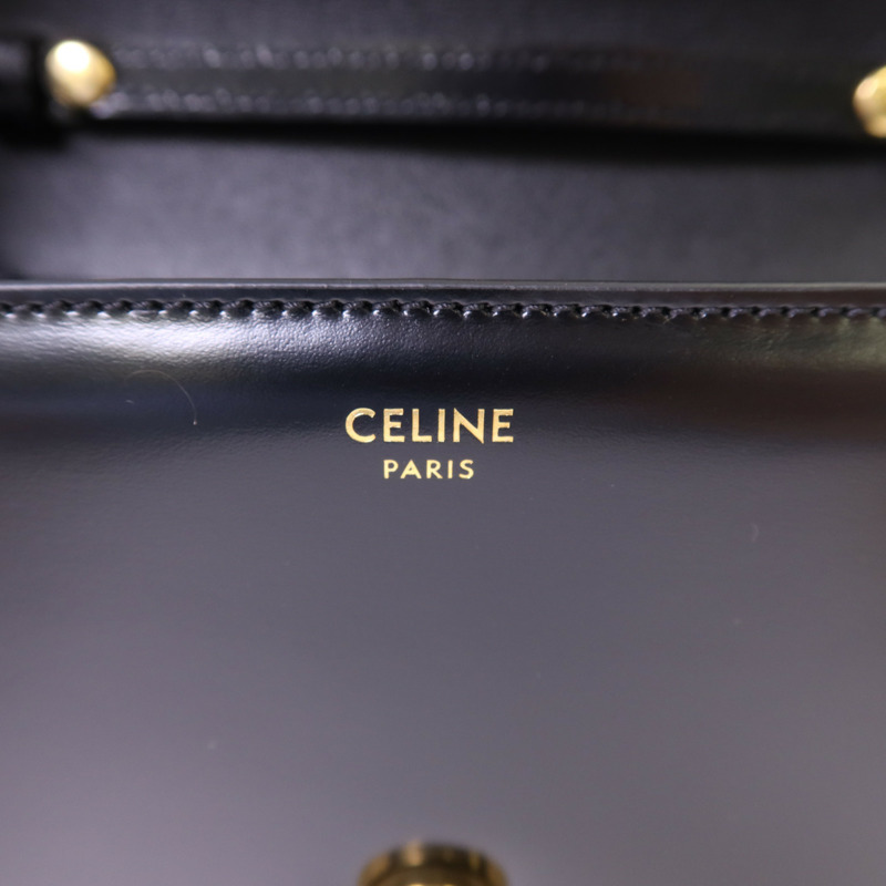 CELINE 牛皮皮革Chain Shoulder金扣肩背袋-6