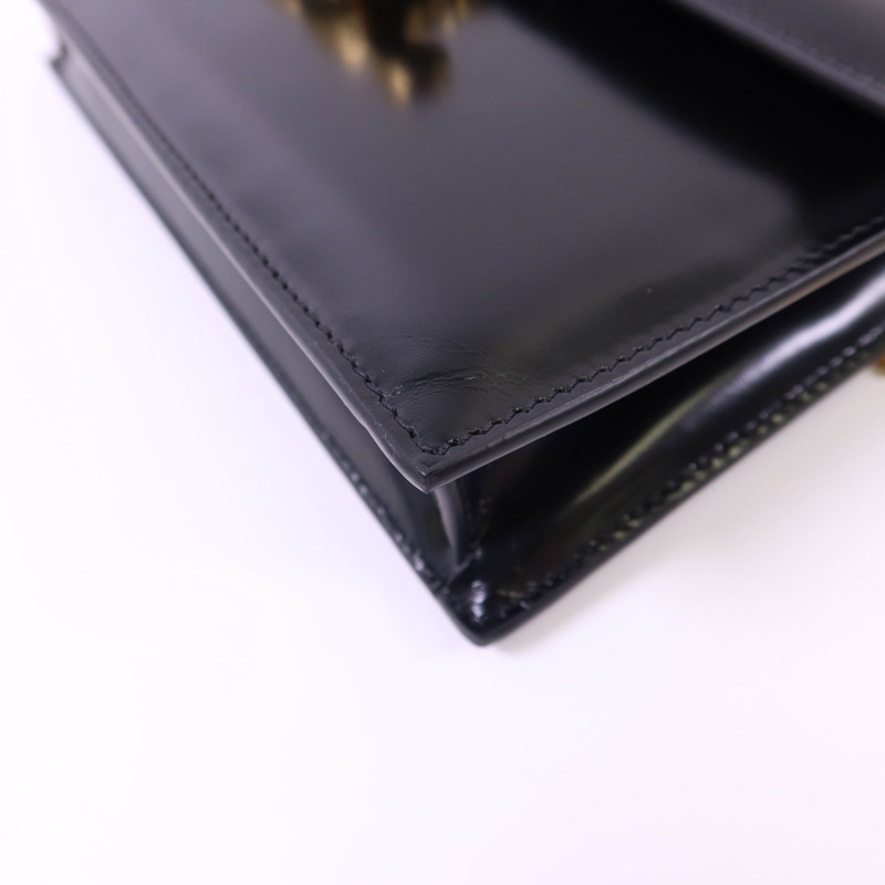 CELINE 牛皮皮革Chain Shoulder金扣肩背袋-12