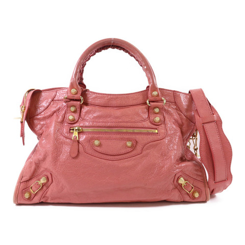 BALENCIAGA 牛皮皮革Motorcycle City Bag金扣肩背袋