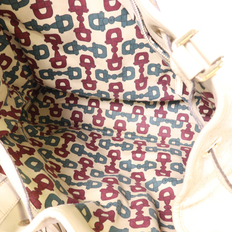 GUCCI 牛皮皮革Guccissima Braided Peggy Tote銀扣肩背袋-5