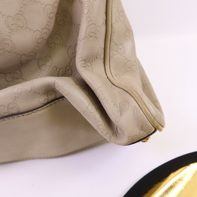 GUCCI 牛皮皮革Guccissima Braided Peggy Tote銀扣肩背袋-15