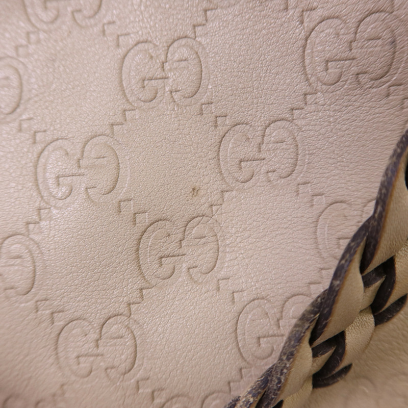 GUCCI 牛皮皮革Guccissima Braided Peggy Tote銀扣肩背袋-16