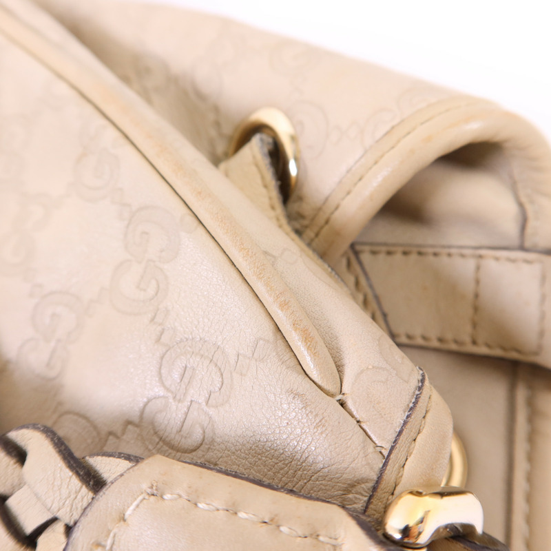 GUCCI 牛皮皮革Guccissima Braided Peggy Tote銀扣肩背袋-21