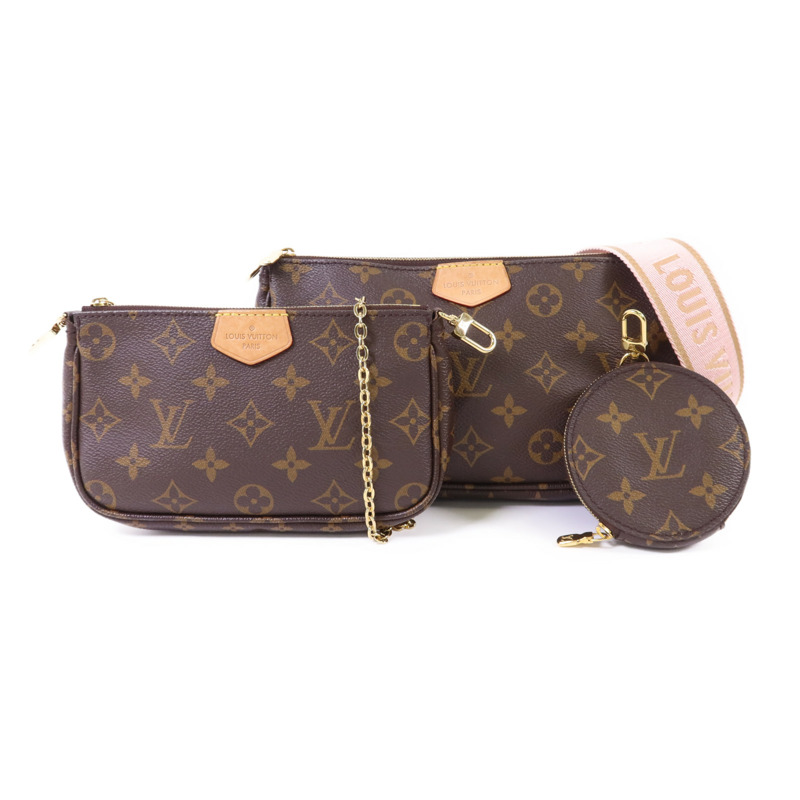 LOUIS VUITTON Monogram Multi Pochette Accessories金扣鏈帶手挽肩背兩用袋-0