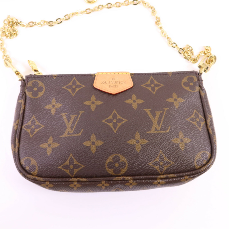 LOUIS VUITTON Monogram Multi Pochette Accessories金扣鏈帶手挽肩背兩用袋-12