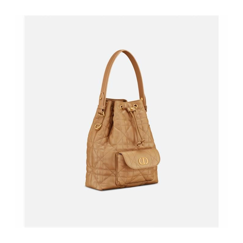 DIOR Caro 小號水桶包 金色 Macro Canage M3372UNOZ-1