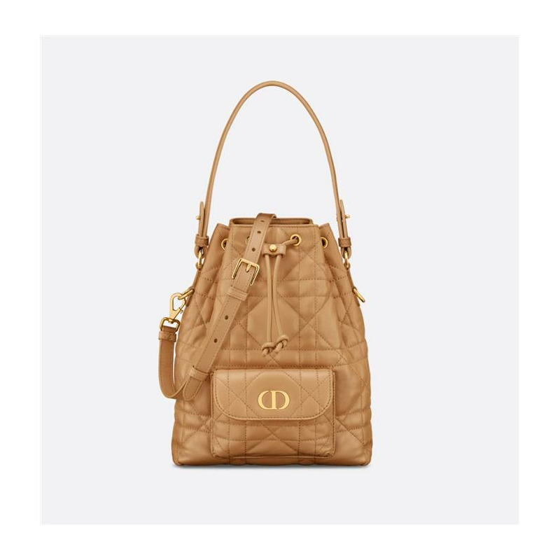 DIOR Caro 小號水桶包 金色 Macro Canage M3372UNOZ-7