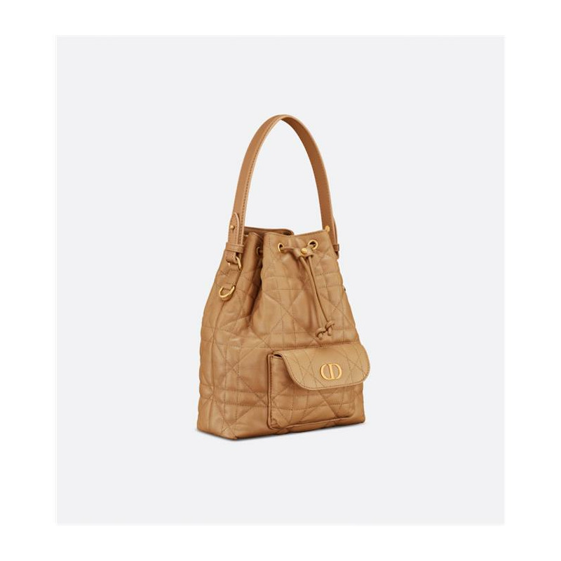 DIOR Caro 小號水桶包 金色 Macro Canage M3372UNOZ-8