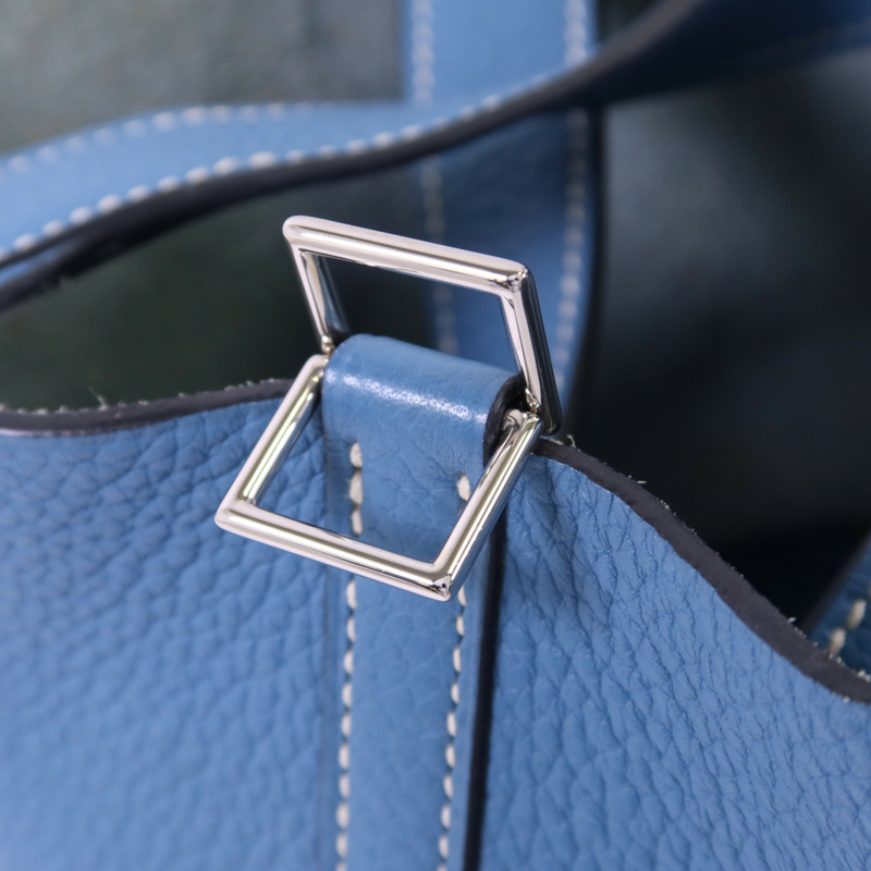 HERMES Clemence皮革Picotin PM銀扣手挽袋-7