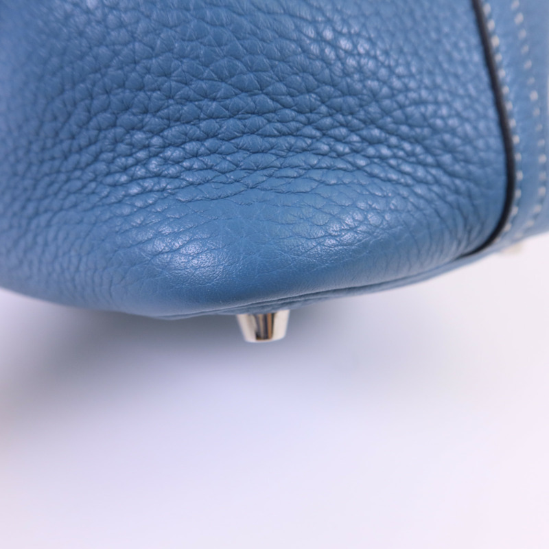 HERMES Clemence皮革Picotin PM銀扣手挽袋-10