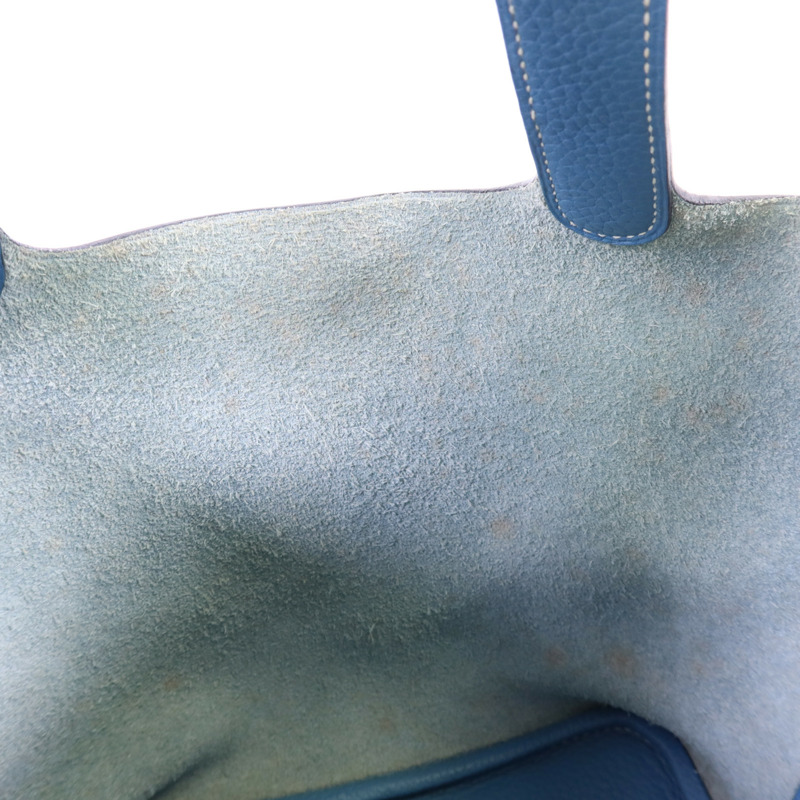 HERMES Clemence皮革Picotin PM銀扣手挽袋-14