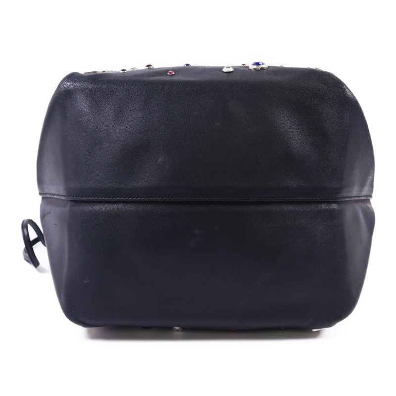 SAINT LAURENT 羊皮皮革Gem Stud Embellished Teddy銀扣鏈帶肩背袋-3