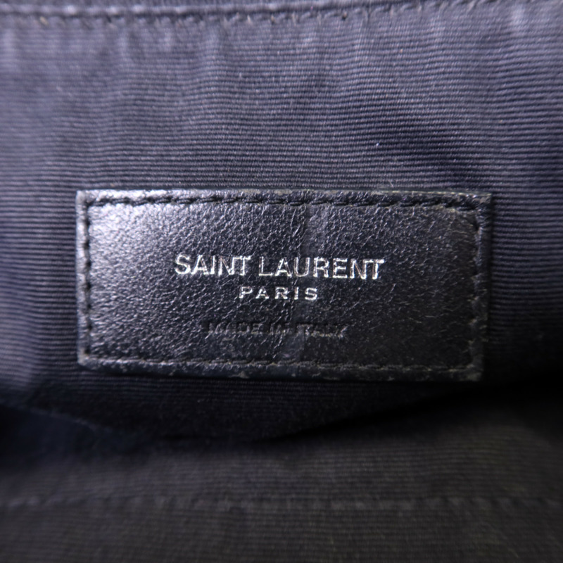 SAINT LAURENT 羊皮皮革Gem Stud Embellished Teddy銀扣鏈帶肩背袋-6