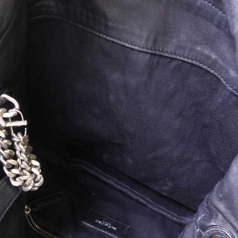 SAINT LAURENT 羊皮皮革Gem Stud Embellished Teddy銀扣鏈帶肩背袋-18