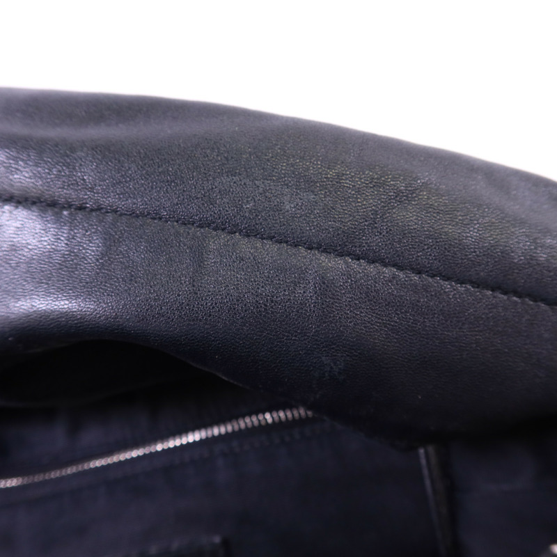 SAINT LAURENT 羊皮皮革Gem Stud Embellished Teddy銀扣鏈帶肩背袋-20