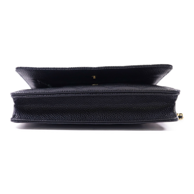 CHANEL 牛皮皮革Wallet On Chain金扣鏈帶肩背袋-3