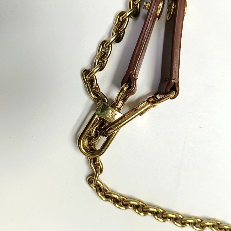 LOUIS VUITTON PADLOCK棕色塗層帆布老花單肩包手提包斜挎包 金色五金 2條可拆卸肩帶 晶片款-13