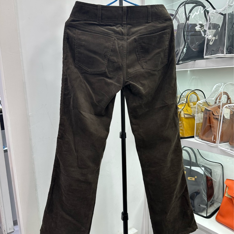 Celine/賽琳女裝長褲深棕色羅紋燈芯絨喇叭牛仔褲2024春夏新款 27碼-1