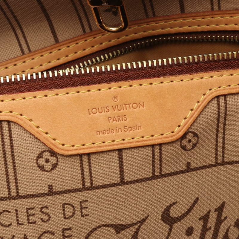 路易威登 Neverfull MM 手提包 M40156 Monogram 帆布皮革棕色二手 LV-3