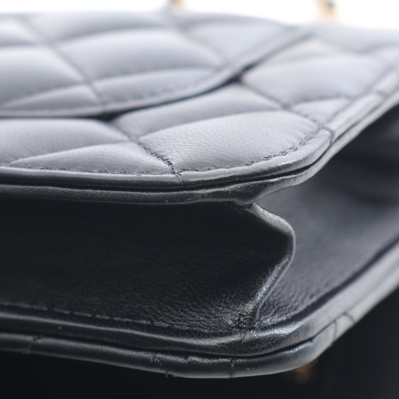 香奈兒 (CHANEL) 絎縫鏈條單背包 AP4241 羊皮 黑色 二手 金色五金 CC-8