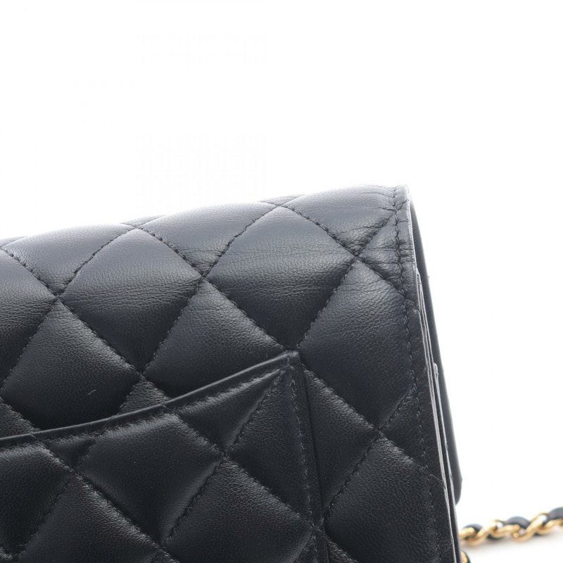 香奈兒 (CHANEL) 絎縫鏈條單背包 AP4241 羊皮 黑色 二手 金色五金 CC-9