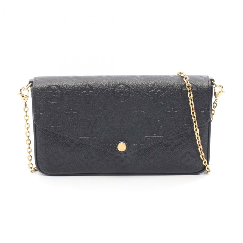 路易威登 Pochette Felicie 鏈條單肩包 M64064 Monogram empreinte 二手-0