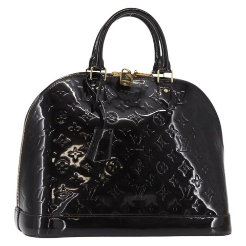 路易威登 Monogram Vernis Alma MM 手提包 Amarante M90024 LV Auth ka836