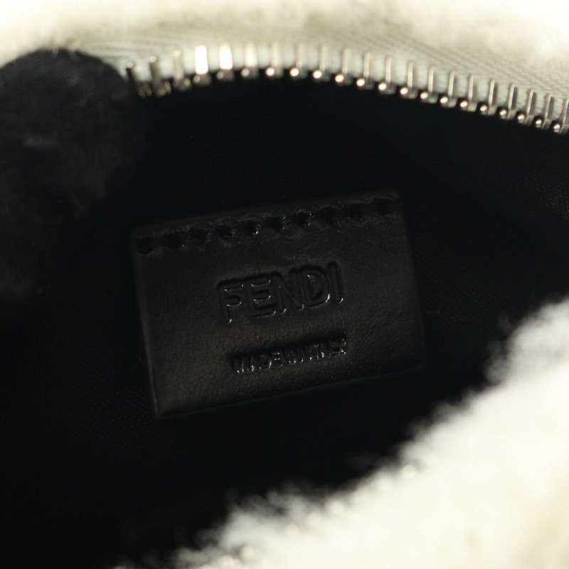 FENDI Onigiri 肩背包 7AS240 皮革羊皮 白色 黑色 二手 女士-3