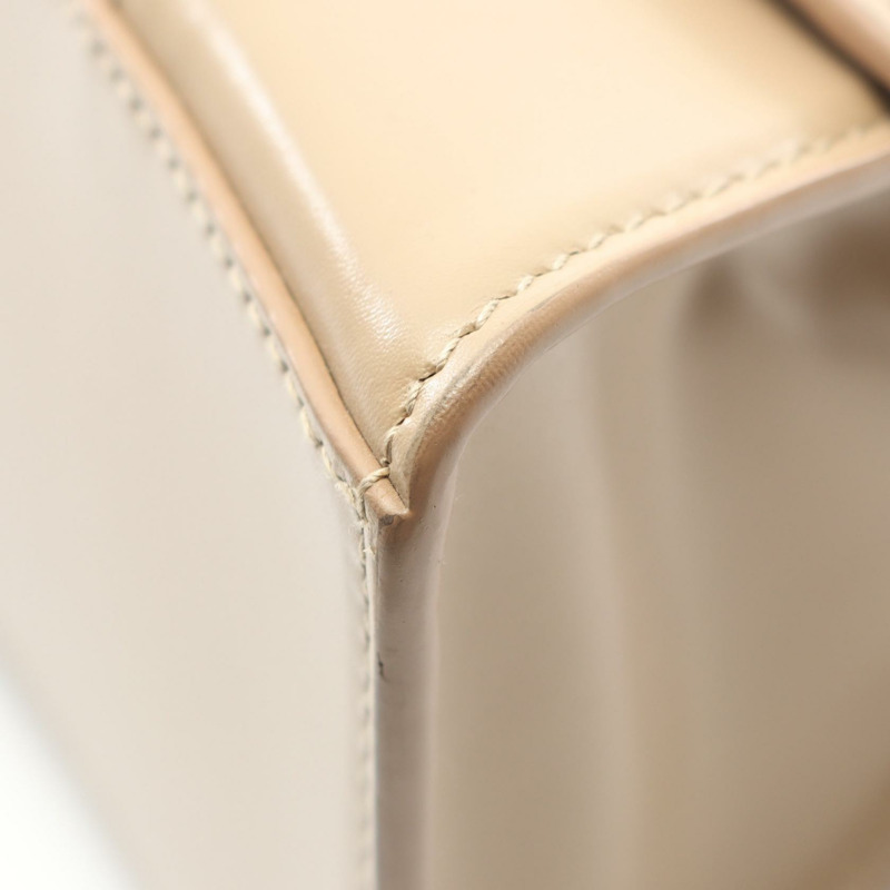 BALENCIAGA HourGlass 小號單肩斜背包，米色皮革，二手女款-4