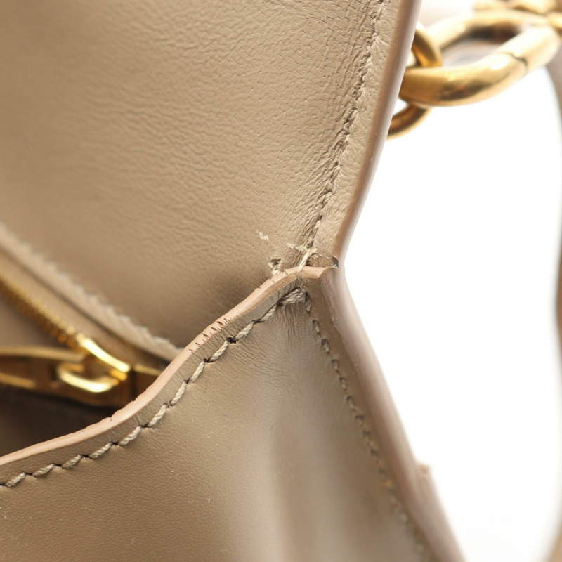 BALENCIAGA HourGlass 小號單肩斜背包，米色皮革，二手女款-5