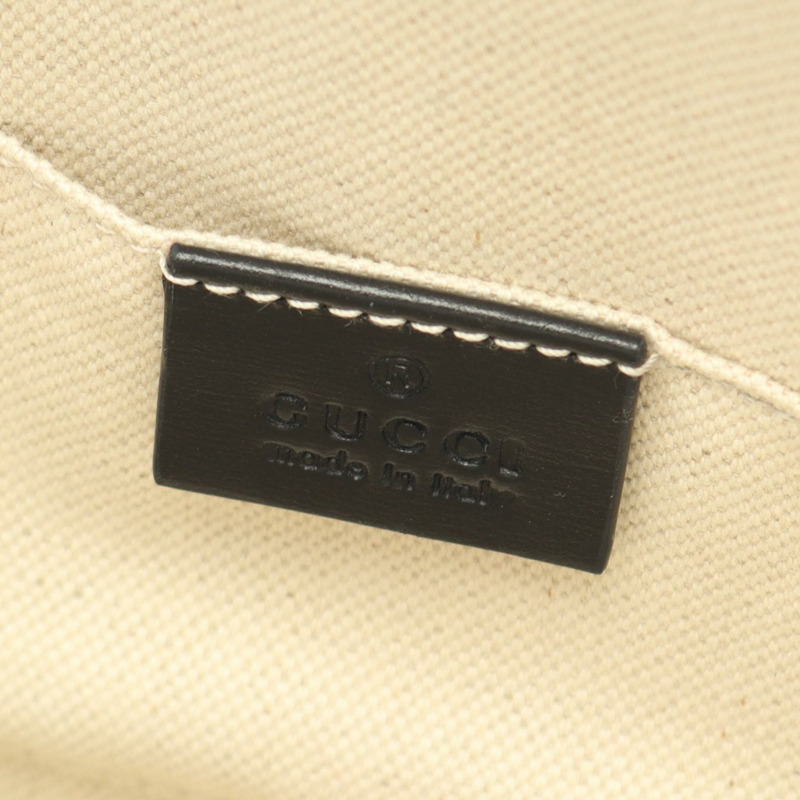 GUCCI 馬銜扣 1955 迷你單肩手提包 640716 黑色皮革 二手 女士-3