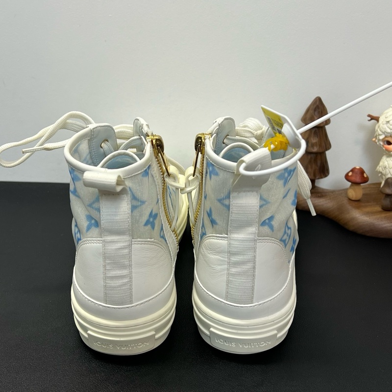 36碼 LV路易威登 Stellarl 老花滿印花卉圖案 高幫 時尚板鞋 女款 藍色/95新/無原盒-4