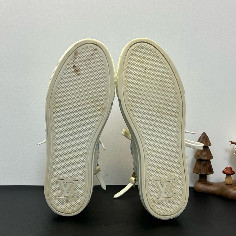 36碼 LV路易威登 Stellarl 老花滿印花卉圖案 高幫 時尚板鞋 女款 藍色/95新/無原盒-7
