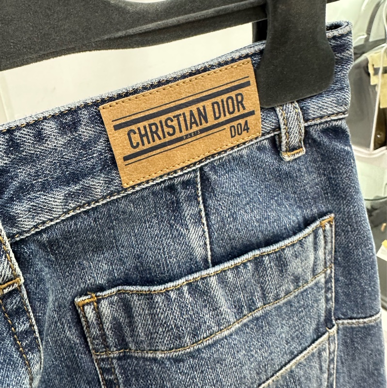 Dior迪奧經典藍色牛仔寬褲 牛仔褲 寬褲 36碼-4
