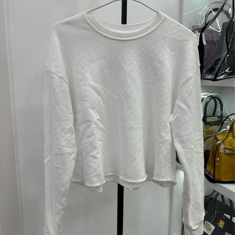 Chrome Hearts 克羅心 暗紋提花梵文刺繡短辣妹長袖毛圈衛衣 M碼