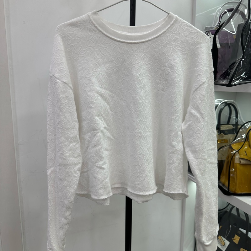 Chrome Hearts 克羅心 暗紋提花梵文刺繡短辣妹長袖毛圈衛衣 M碼-0