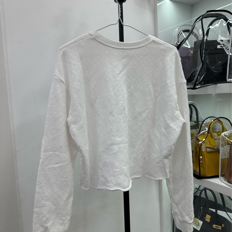 Chrome Hearts 克羅心 暗紋提花梵文刺繡短辣妹長袖毛圈衛衣 M碼-1